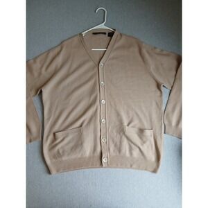 Saks Fifth Avenue Cardigan Large 100 Cashmere Mongolian 2 Ply Luxury READ